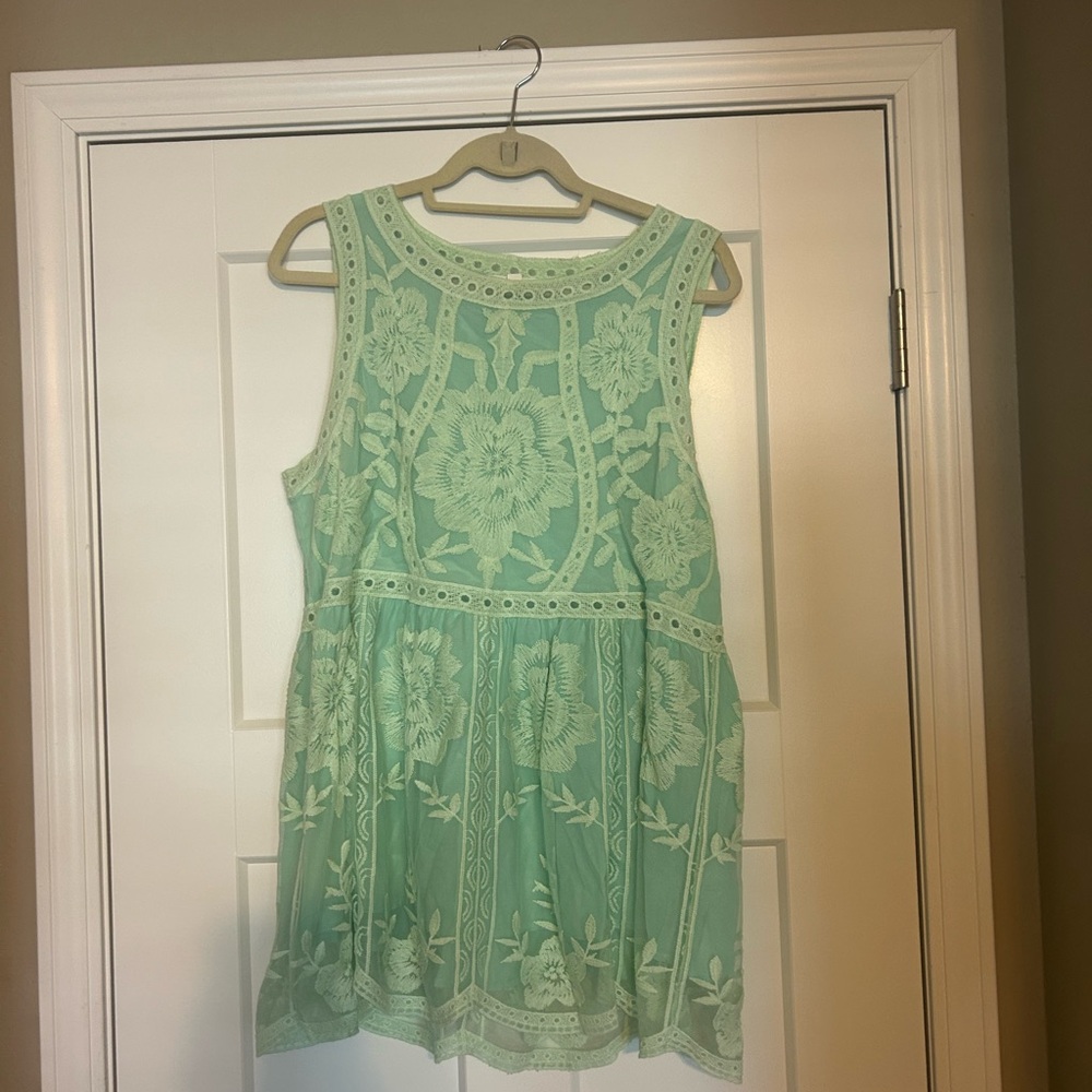 Elegant Mint Green Lace Top